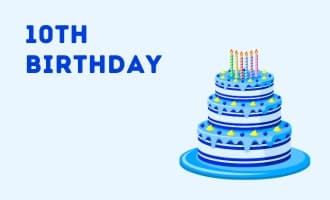 10th birthday group greeting cards