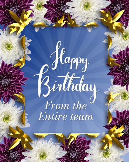 from the entire team from the entire team
